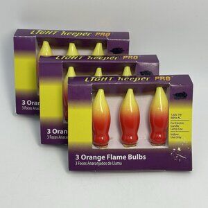Lot of 3 Packs Light Keeper Pro 3 Orange Flame Bulbs (9 bulbs) 7w 120v Christmas